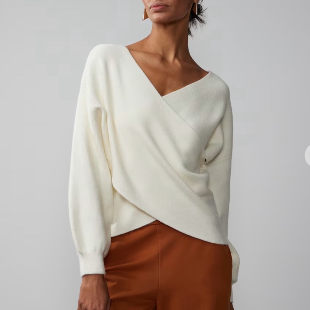 Off-white cross effect sweater. NWT, New York & Co. Size XL